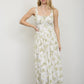 Floral Print Front Tie Corset Midi Dress