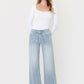 High Rise Waist Tie Striped Wide Leg Jeans