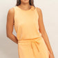 Drawstring Waist Sleeveless Romper