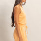 Drawstring Waist Sleeveless Romper