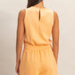 Drawstring Waist Sleeveless Romper