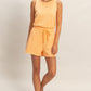 Drawstring Waist Sleeveless Romper