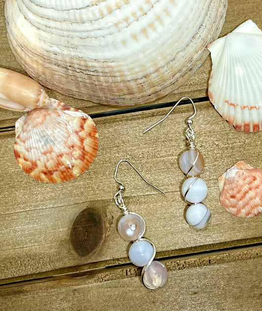 Quartz Glass Beaded Earrings