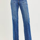 High Rise Straight Patch Pocket Seamed Jeans