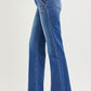 High Rise Straight Patch Pocket Seamed Jeans