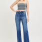 High Rise Straight Patch Pocket Seamed Jeans