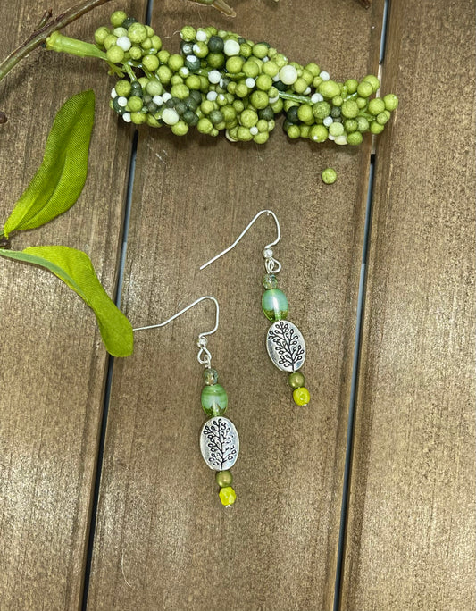 Silver Wildflower Charm Earrings