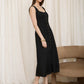 Button Down Sleeveless Split Hem Linen Midi Dress