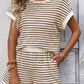 Striped Short Sleeve Top and Shorts Set