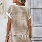 Striped Short Sleeve Top and Shorts Set