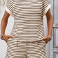 Striped Short Sleeve Top and Shorts Set