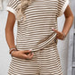 Striped Short Sleeve Top and Shorts Set