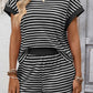 Striped Short Sleeve Top and Shorts Set