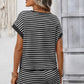 Striped Short Sleeve Top and Shorts Set