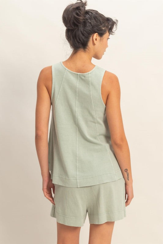 Sleeveless Relaxed Fit Top and Shorts Set