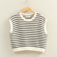 Striped Sleeveless Crew Neck Top