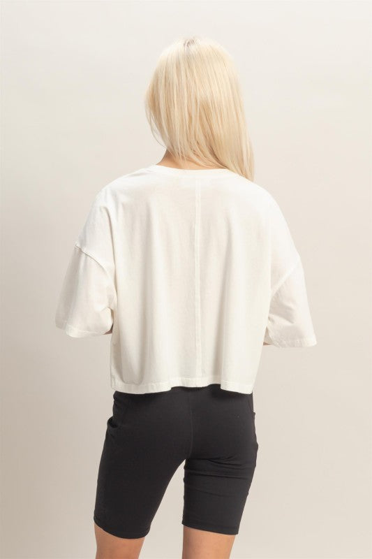 Raw Edge Star Patch Top