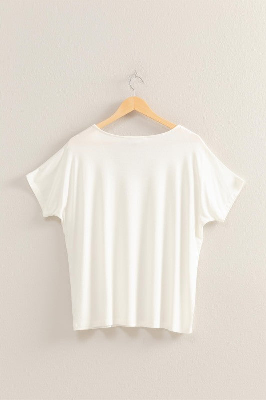 V-Neck Dolman Short Sleeve Top