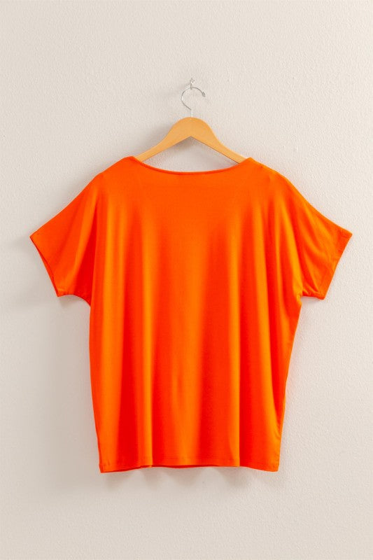 V-Neck Dolman Short Sleeve Top