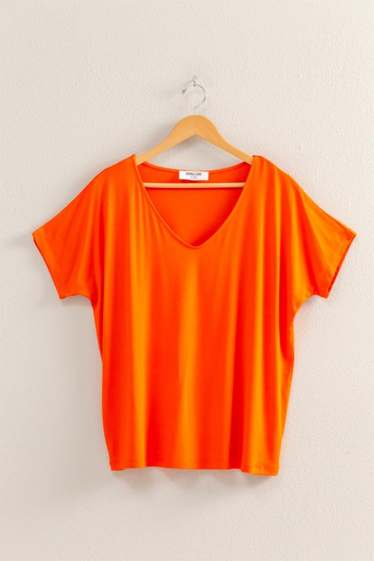 V-Neck Dolman Short Sleeve Top