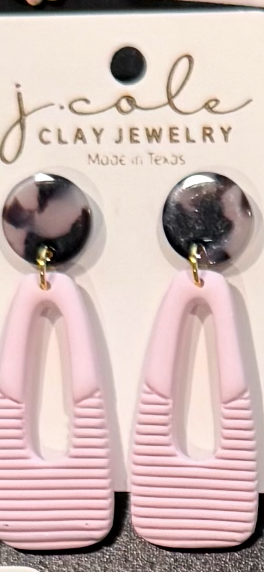 Embossed Hairpin Drop Earrings