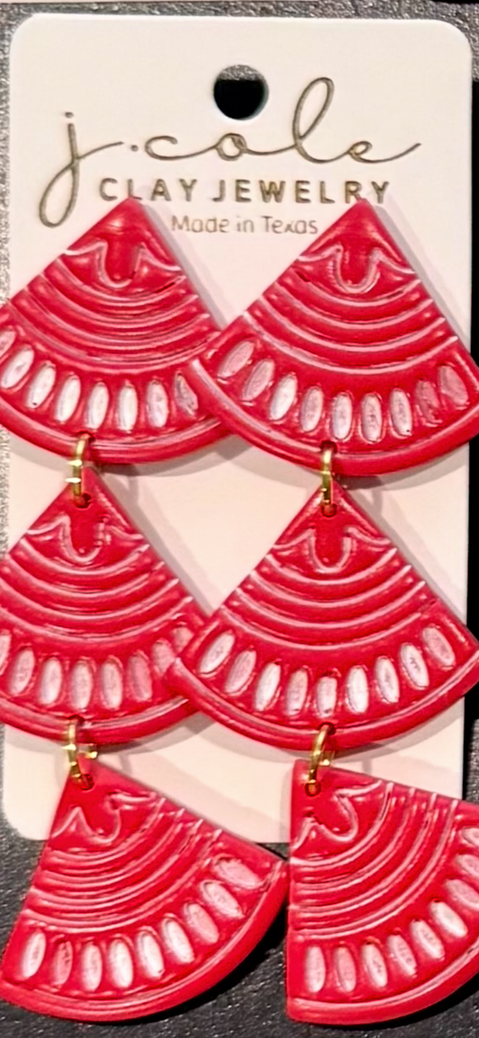 Tri Pie Fiesta Drop Earrings