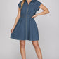 Denim Zip Up Mini Dress