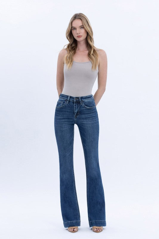High Rise Trouser Hem Bootcut Jeans