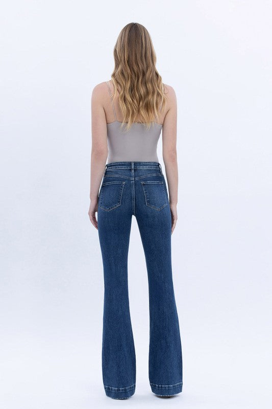 High Rise Trouser Hem Bootcut Jeans