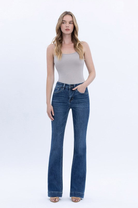 High Rise Trouser Hem Bootcut Jeans