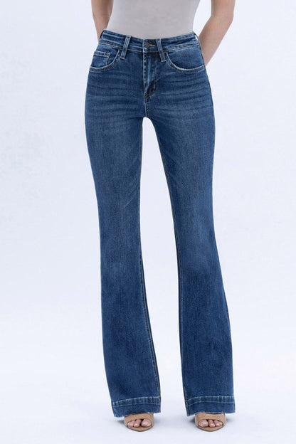 High Rise Trouser Hem Bootcut Jeans