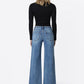 Mid Rise Wide Ankle Crop Jeans
