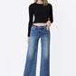 Mid Rise Wide Ankle Crop Jeans