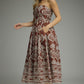 Strapless Print Midi Dress