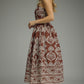 Strapless Print Midi Dress