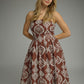 Strapless Print Midi Dress