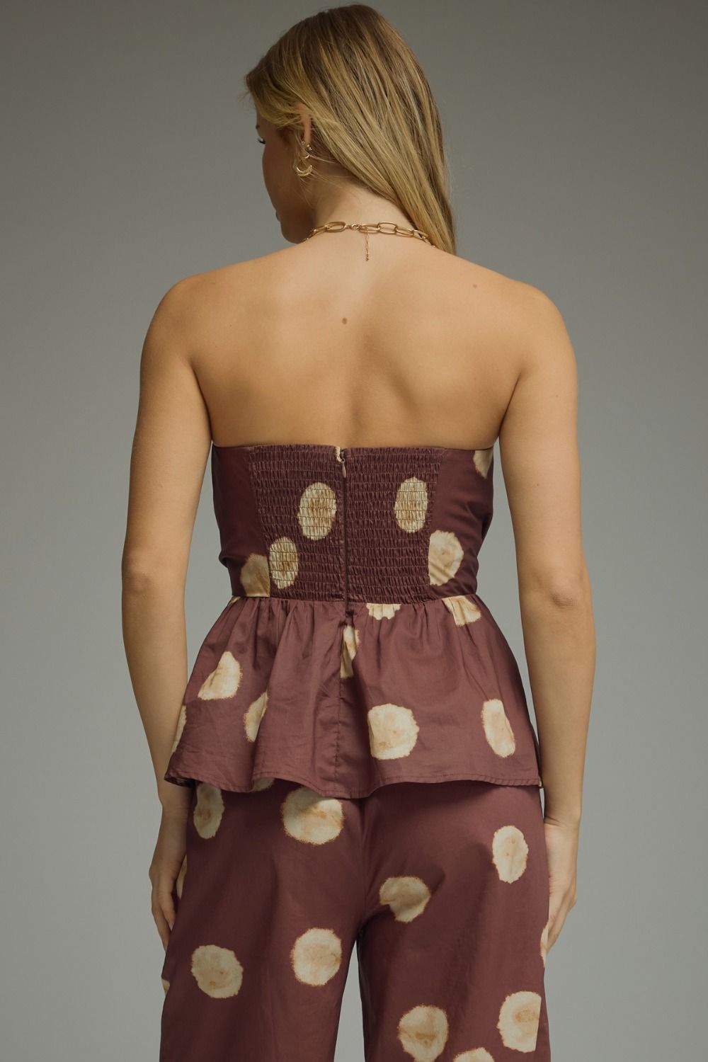 Polka Dot Strapless Top