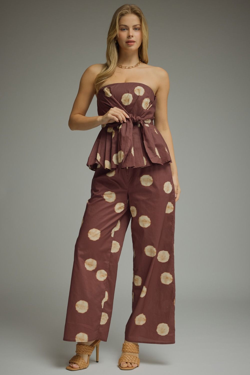 Polka Dot Strapless Top