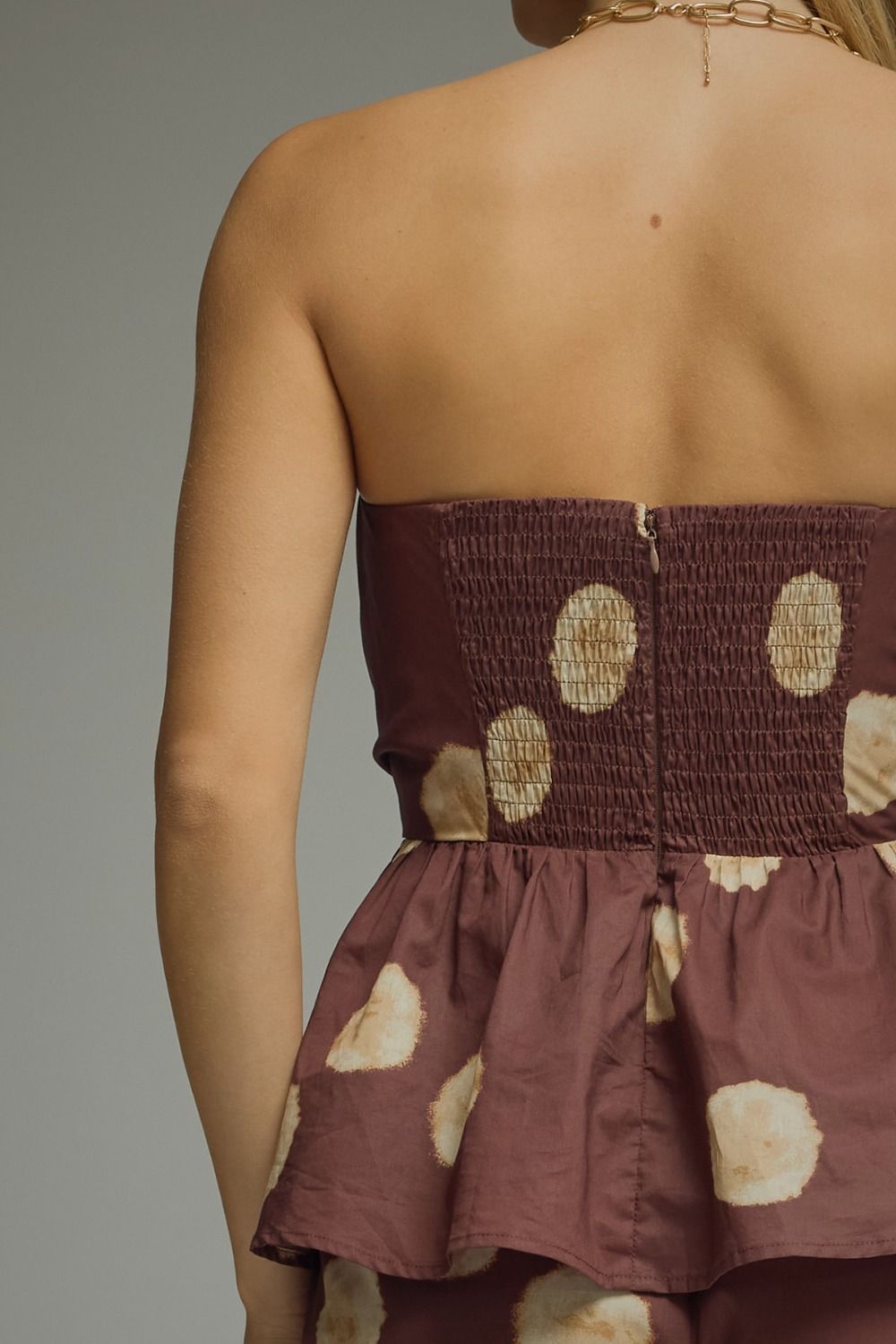 Polka Dot Strapless Top