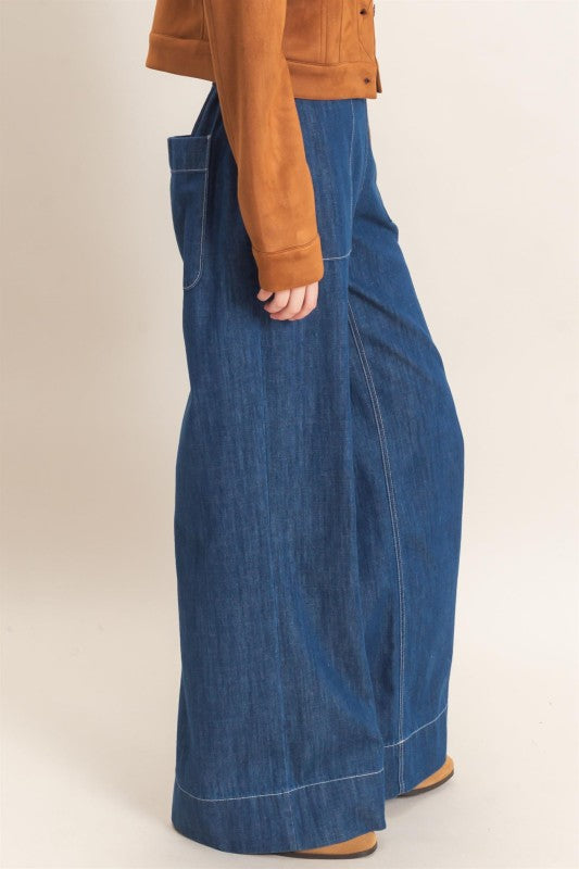 Wide Leg Denim Pants