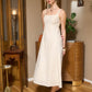 Textured Embroidery Strap Midi Dress