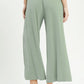 Regular Washed Cut Edge Detailed Wide Leg Pants