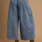 Stone Washed Denim Wide Leg Pants