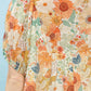 Floral Print Top w/Pintuck Details