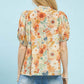 Floral Print Top w/Pintuck Details
