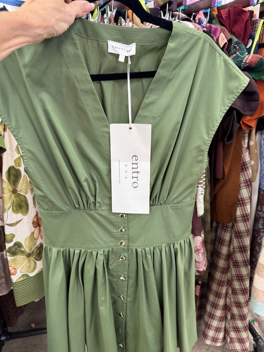 Short Sleeve Mini Dress w/Elastic Waist