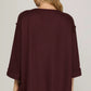 3/4 Folded Sleeve Knit Top