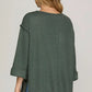 3/4 Folded Sleeve Knit Top