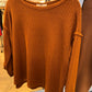 3/4 Folded Sleeve Knit Top