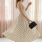 Sleeveless Polka Dot Midi Dress
